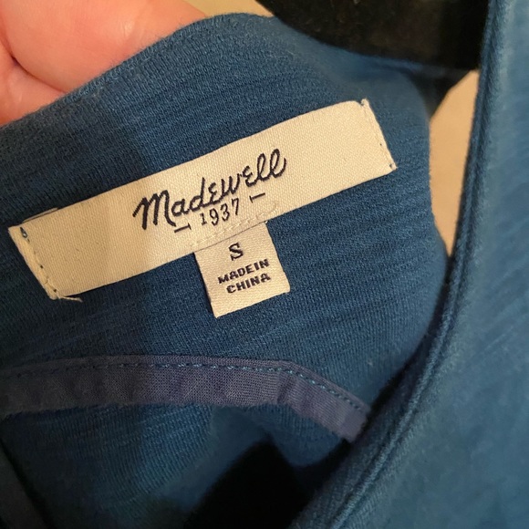 Madewell Keynote Ponte Blue Mini Fit Flare Dress Turquoise Blue - Picture 5 of 5